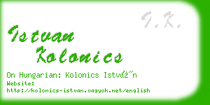 istvan kolonics business card